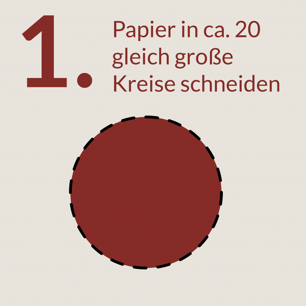 Papier Weihnachtskugel Anleitung, Papier zuschneiden.