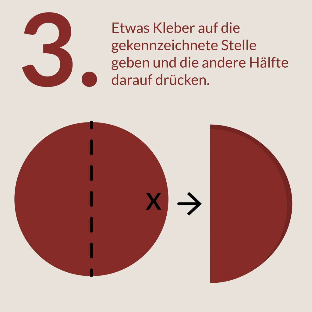 Papier Weihnachtskugel Anleitung, Papier kleben.