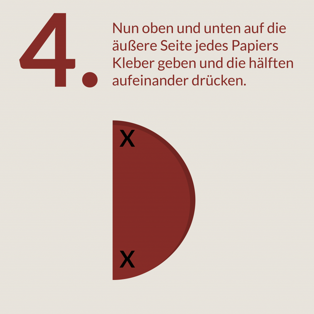 Papier Weihnachtskugel Anleitung, Papier kleben.