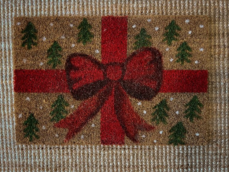 DIY Weihnachts Türmatte | Festliche Fußmatte selbst gestalten